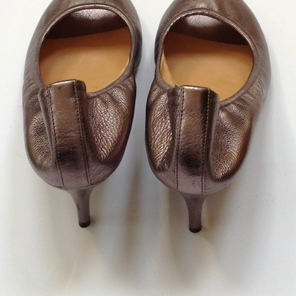 Lanvin Silver Metallic Peep Toe Stiletto Heel - Picture 3 of 8